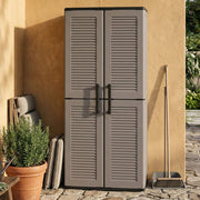 Mobile da Giardino Arabel, Armadio da Esterno 3 Ripiani Made in Italy, 37x68x163h cm Grigio
