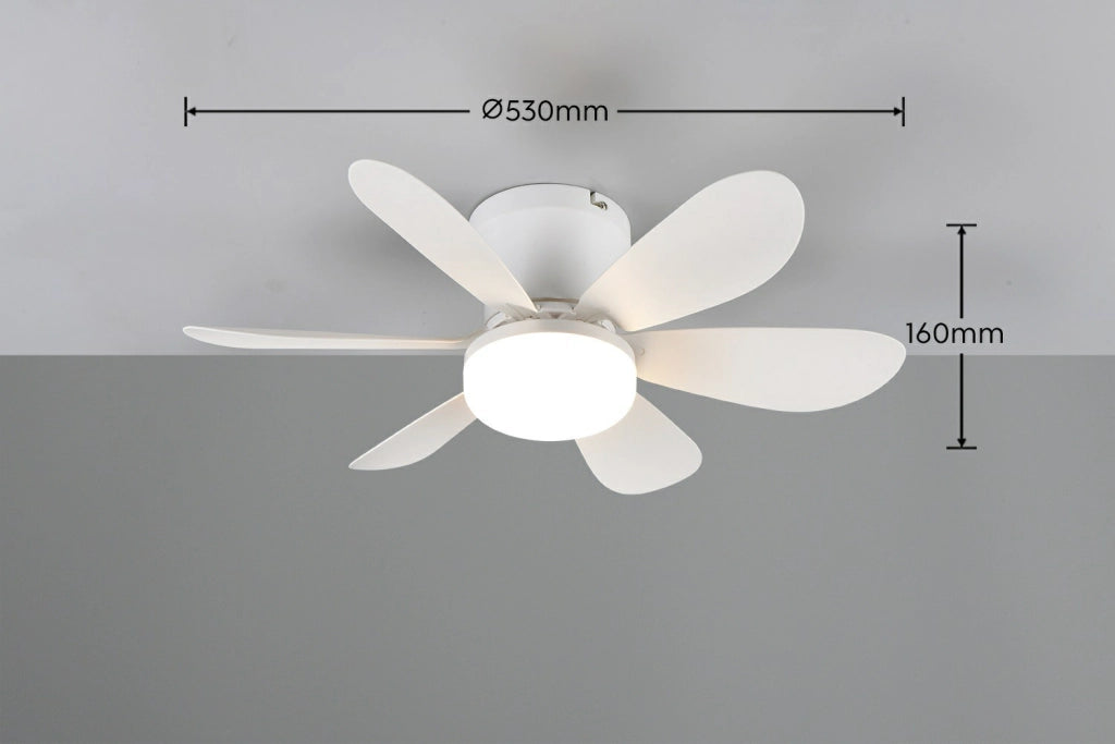 LUND VENTILATORE DA SOFFITTO CON PLAFONIERA LED BIANCO CON - TRIO