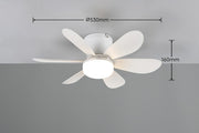 LUND VENTILATORE DA SOFFITTO CON PLAFONIERA LED BIANCO CON - TRIO