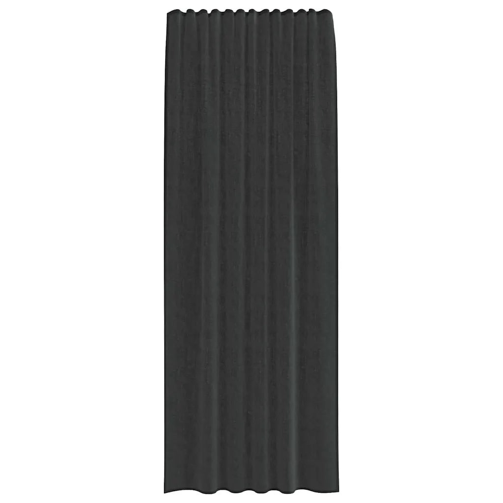 Tende in Voile con Tasche per Aste 2 pz Nero