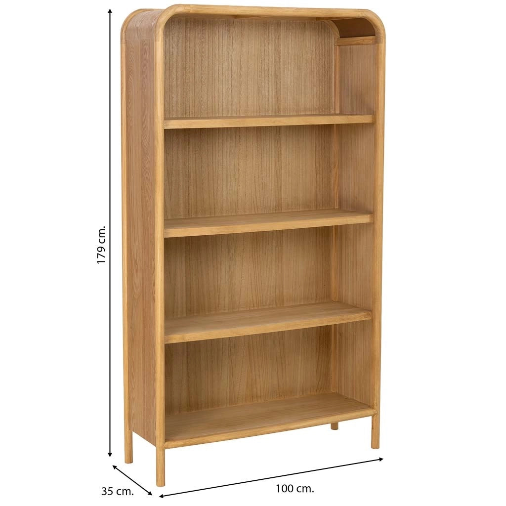 Mensola in legno e rattan marrone 100x35x179h cm