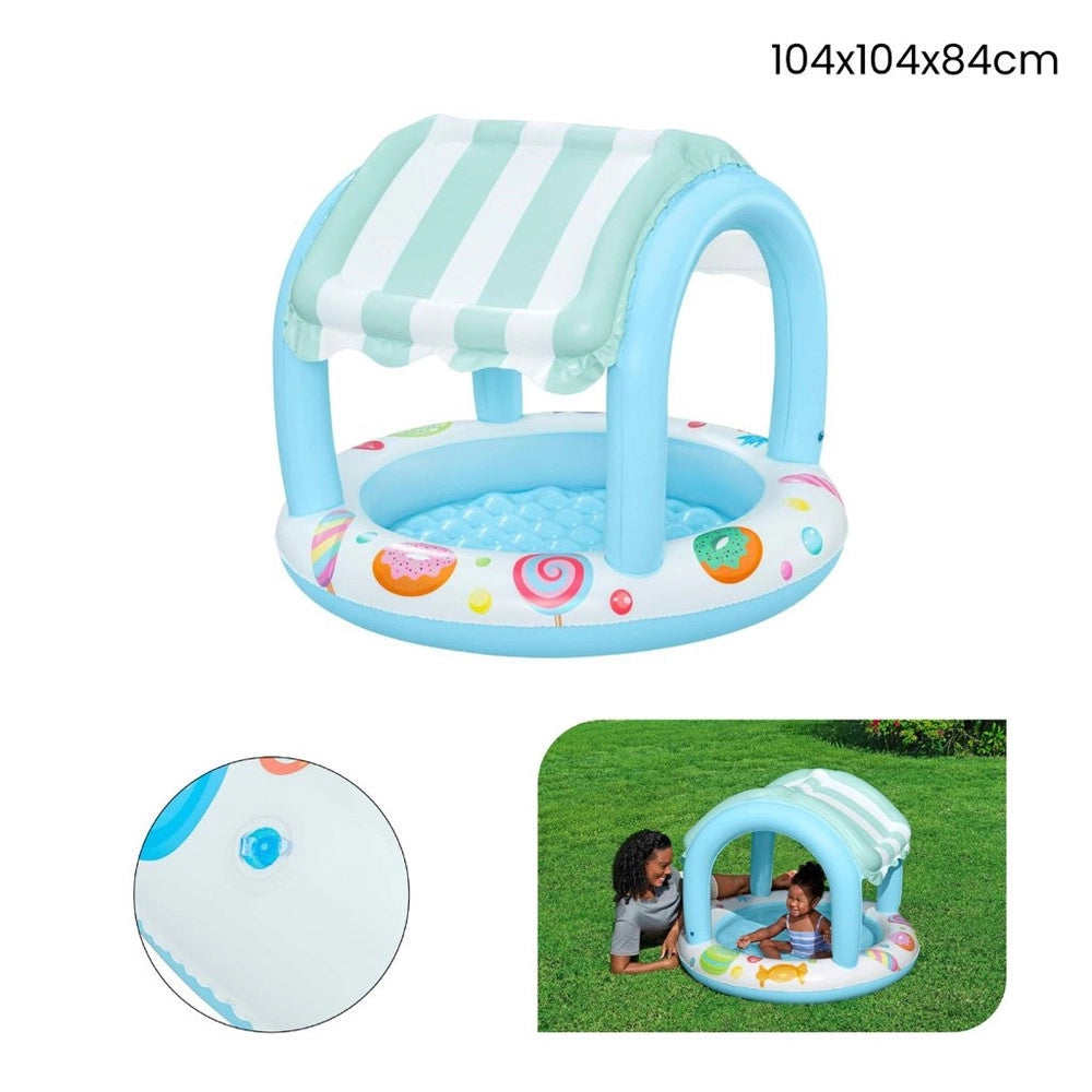 Trade Shop - Piscina Sweet Shoppe Con Fondo Gonfiabile Copertura Per Bambini +2 Anni 104x84cm 52638 -