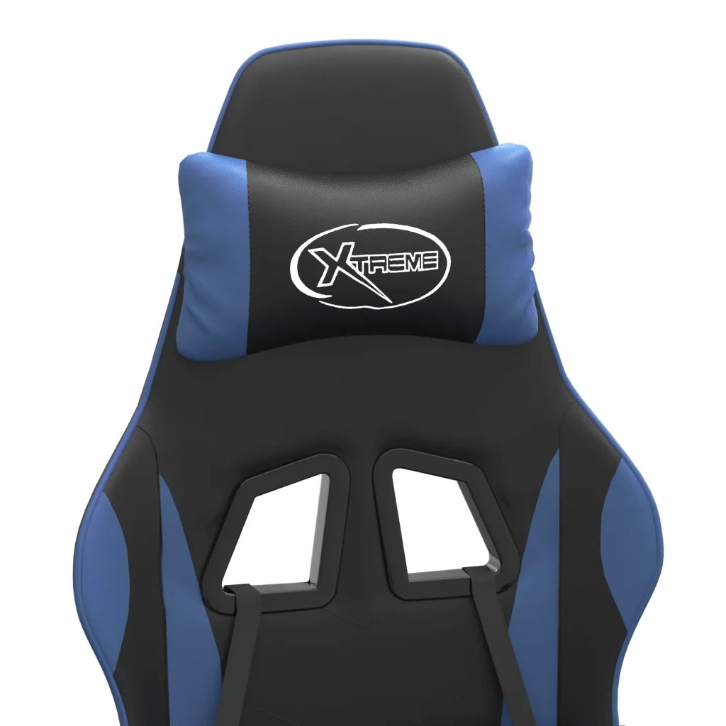 vidaXL Sedia da Gaming Girevole Nero e Blu in Similpelle