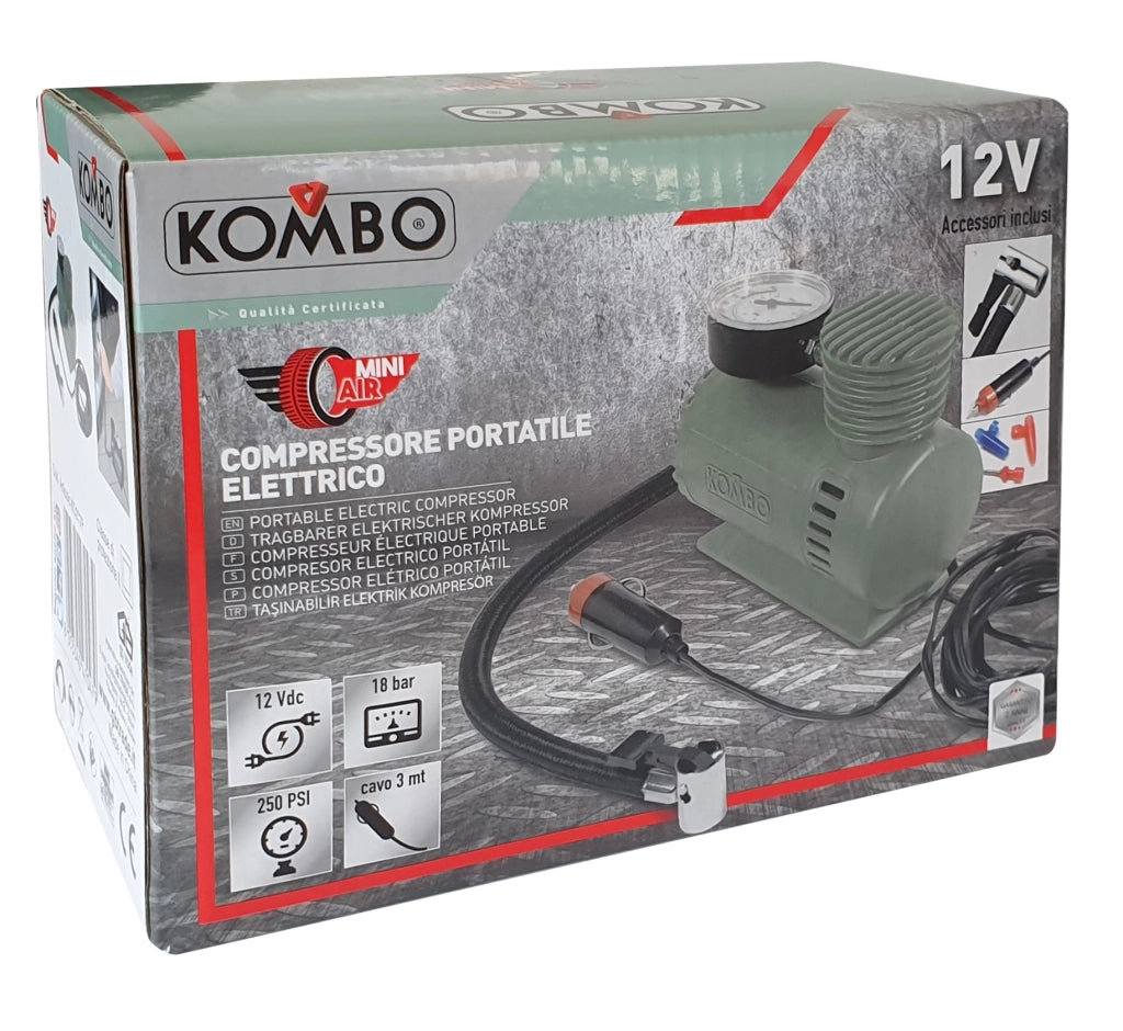 Compressore Elettrico 12V DC portatile – Ideale per auto, moto, bici e uso outdoor