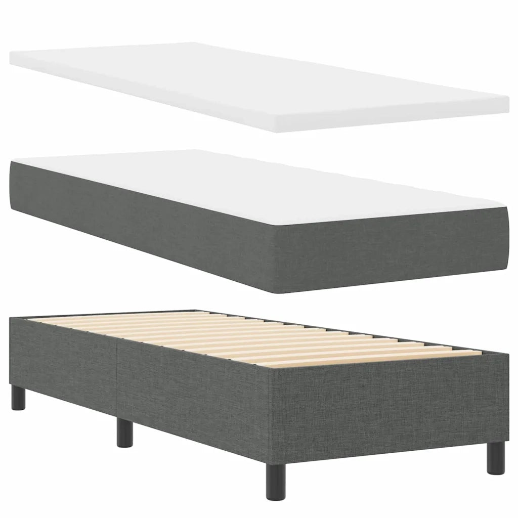 Letto a molle con materasso Grigio scuro 80 x 200 cm Tessuto 3340593
