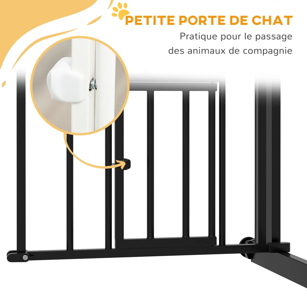 Cancello per animali ¨C Minimal ¨C nero, acciaio, 74-80 cm