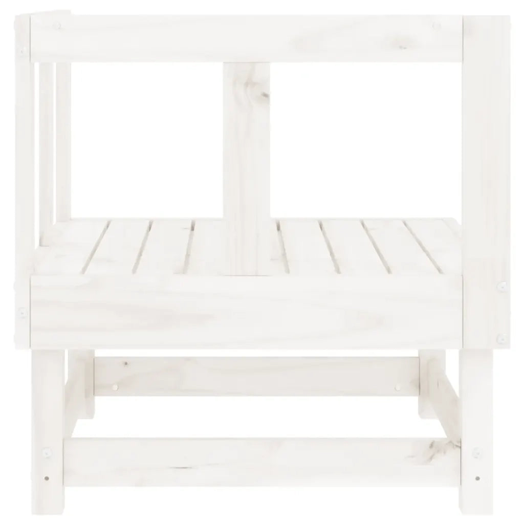 Divani Angolari da Giardino 2 pz Bianchi Legno Massello di Pino