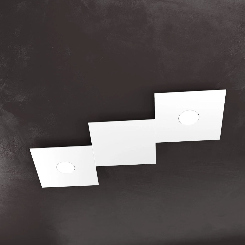 ECCENTRIC APPLIQUE-PLAFONIERA 2 LUCI + 1 DECORATIVO BIANCO 1156-2L1D-BI