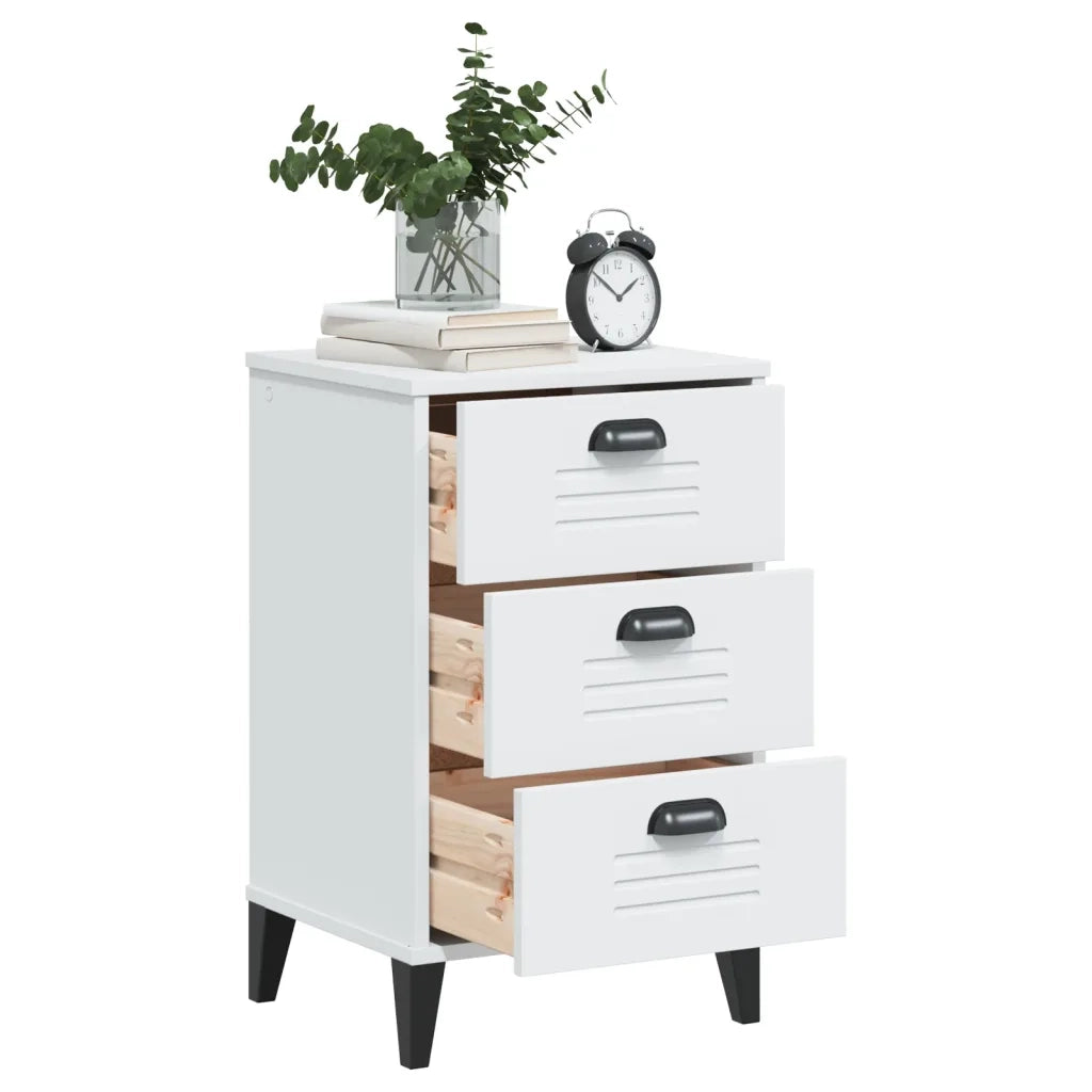Comodino VIKEN Bianco in Legno Multistrato 374911