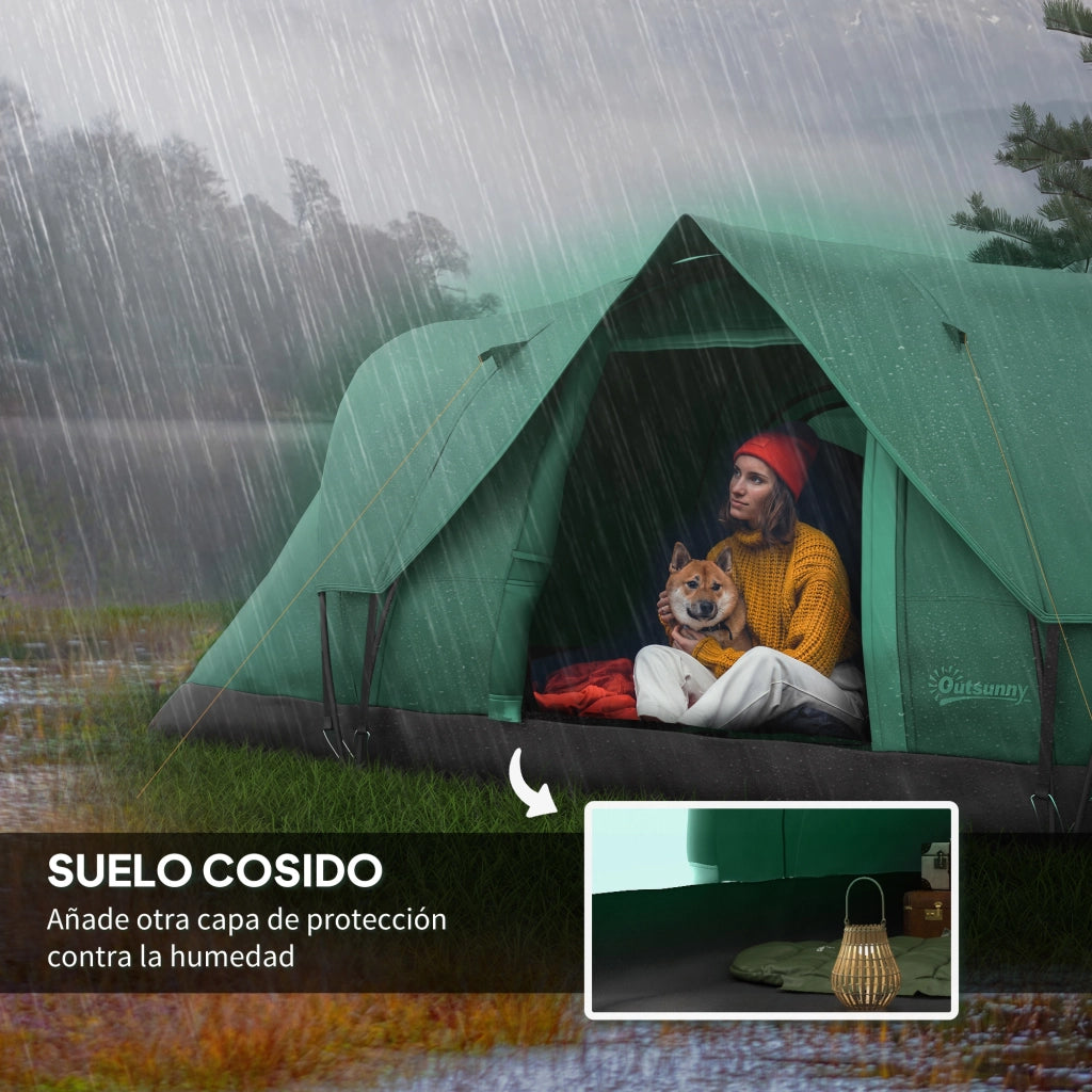 Tenda da Campeggio per 5-6 Persone ¨C zephmum ¨C Verde 455x220x180 cm