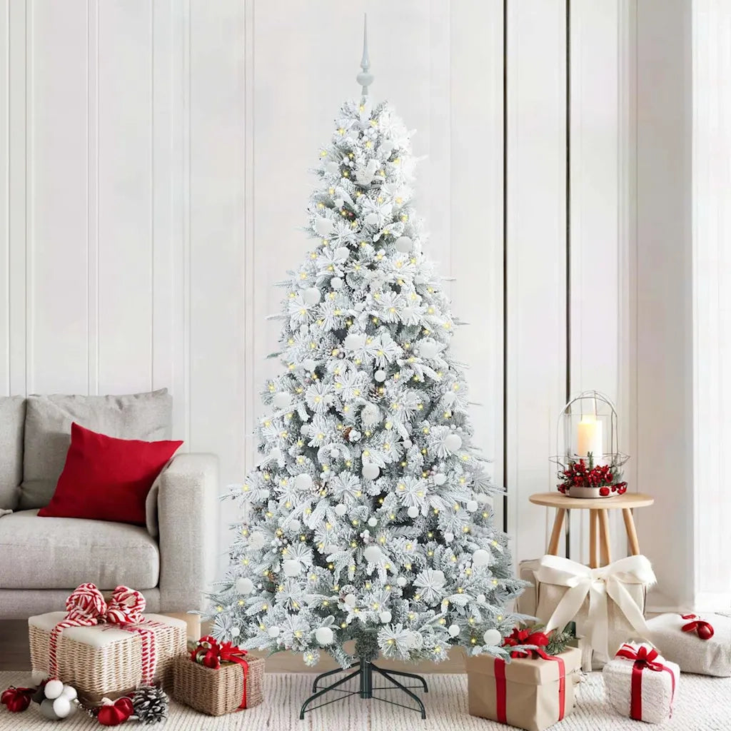 Albero di Natale | Decorazioni natalizie Artificiale con Rami Pieghevoli Bianco 210 cm
