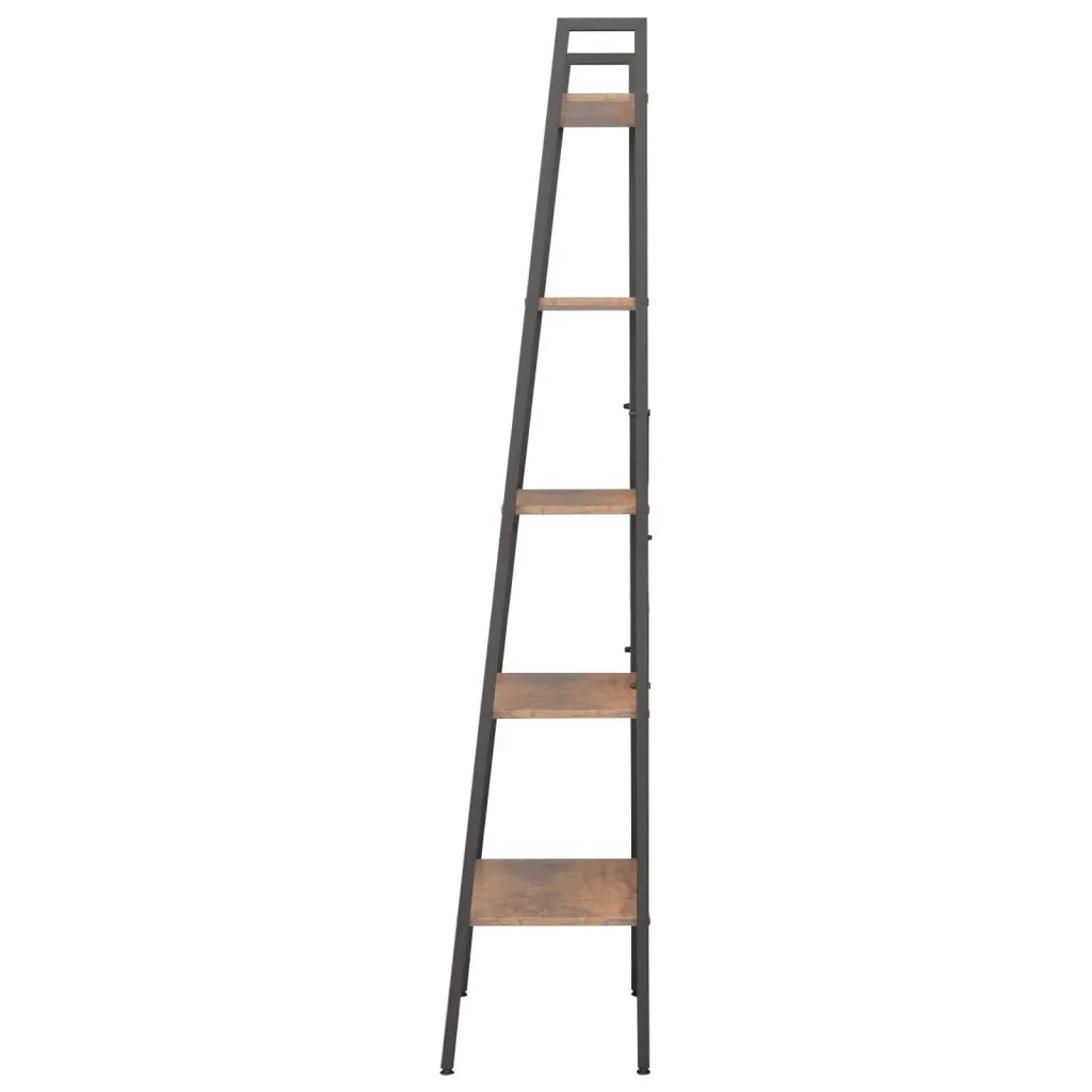 Scaffale Autoportante 5 Ripiani Marrone Scuro Nero 56x35x174 cm cod mxl 9447