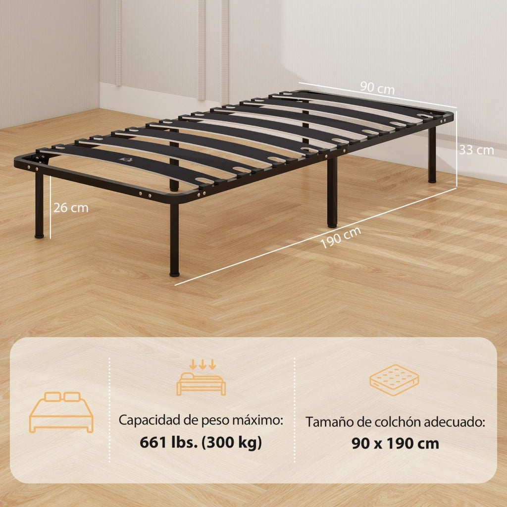 Letto Contenitore 90x190 ¨C Zephmum ¨C Legno Massello Nero 350 kg