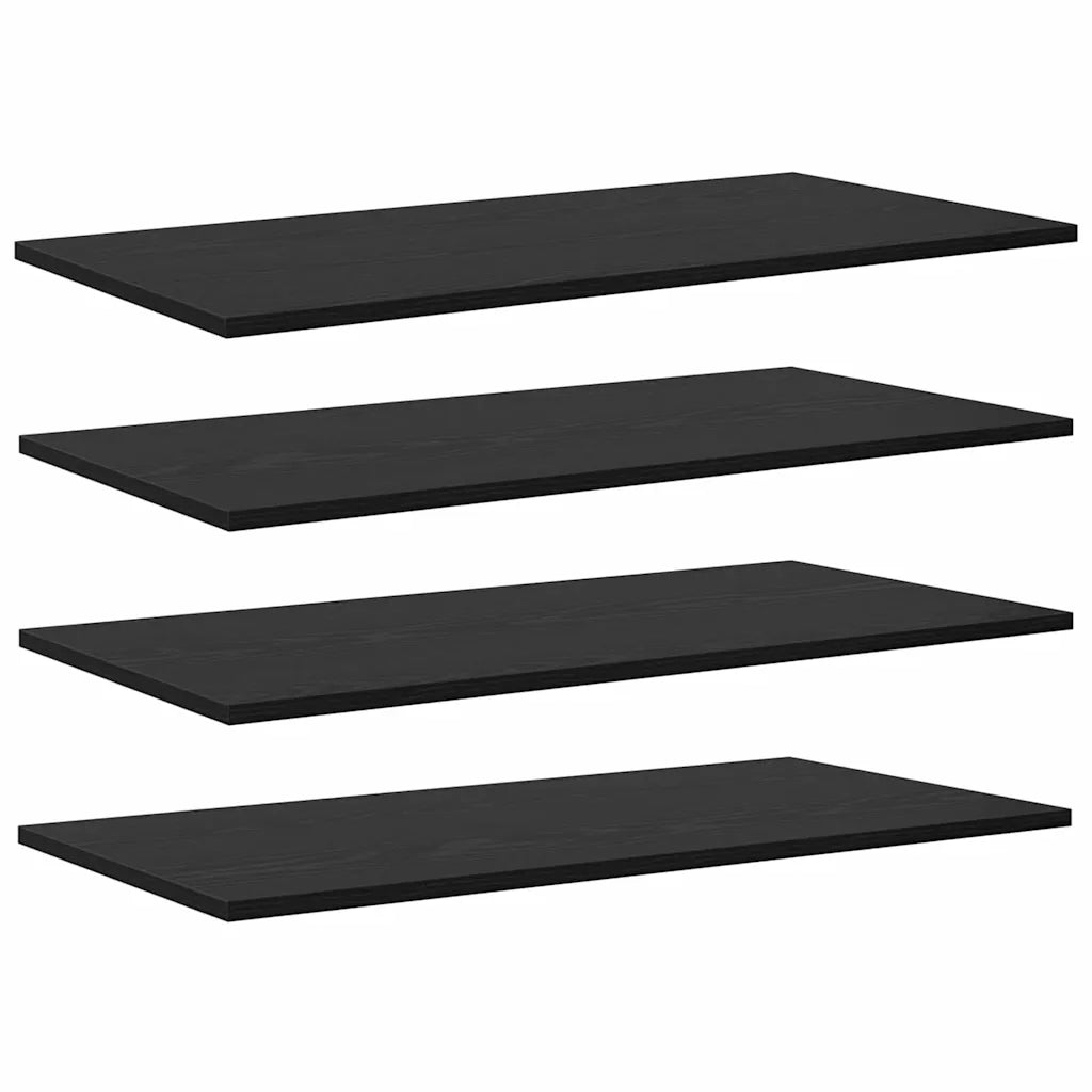 vidaXL Scaffale 4 pcs Nero 80 x 40 x 1.5 cm Legno multistrato