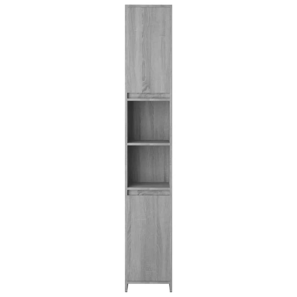 Mobiletto da bagno moderno 30 x 30 x 183,5 cm ampio spazio contenitivo design elegante in legno composito grigio 02_0048139