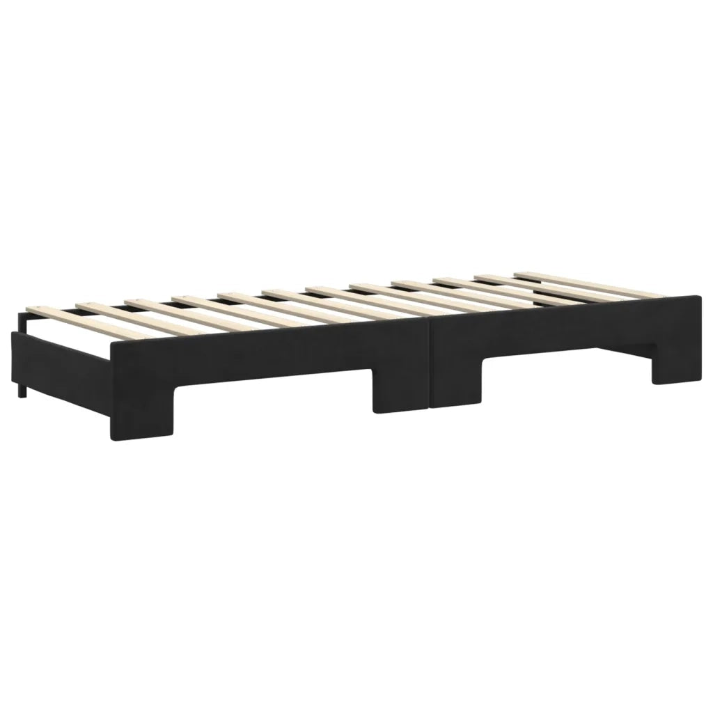 Divano letto | Sof¨¤ letto | Letto singolo Estraibile Nero 80x200 cm in Velluto