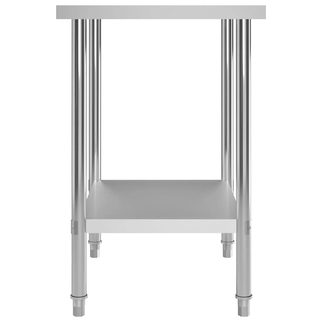 Tavolo da lavoro da cucina 80 x 60 x 85 cm acciaio inox 02_0001906