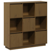 Credenza | Madia | Buffet da pranzo | Armadio da pranzo Marrone Ambrato 110,5x35x117 cm Legno Massello di Pino
