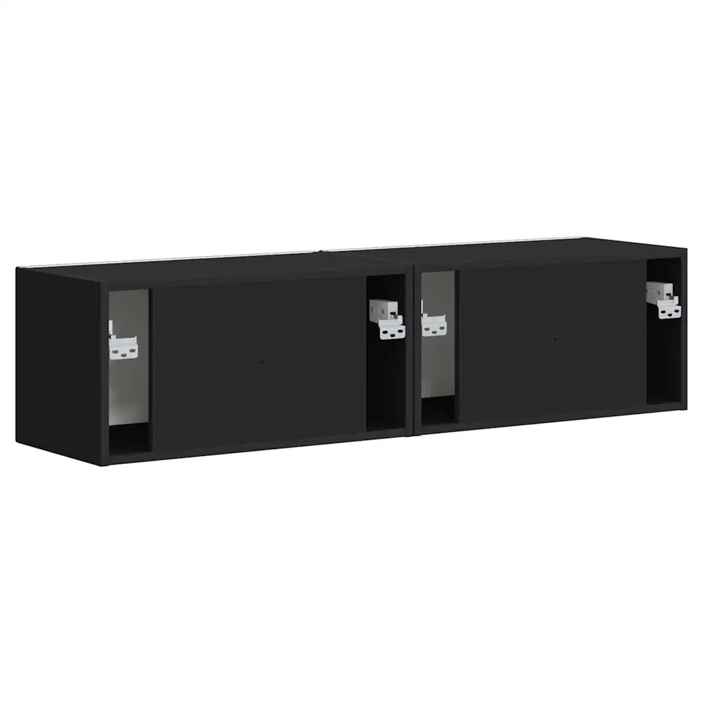 Mobile TV da parete 2 pcs Nero 60 x 31 x 29,5 cm
