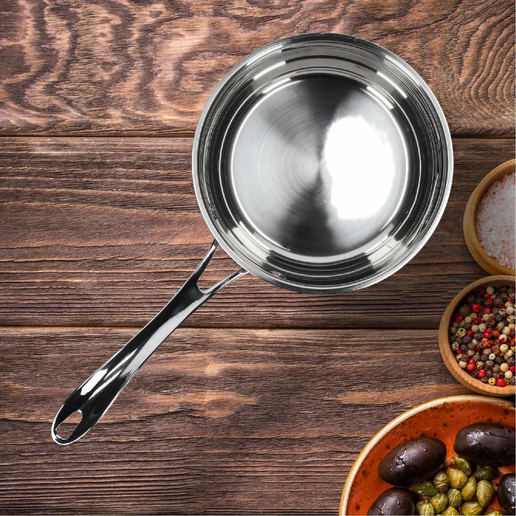 Pentola KADAX in acciaio inox, 1,8 L, con manico, adatta a piani cottura a gas e a induzione.