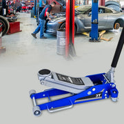 Cric Idraulico a Carrello 3 Ton ¨C MINIMAL ¨C Alluminio/Acciaio, Blu/Argento, per SUV e Fuoristrada