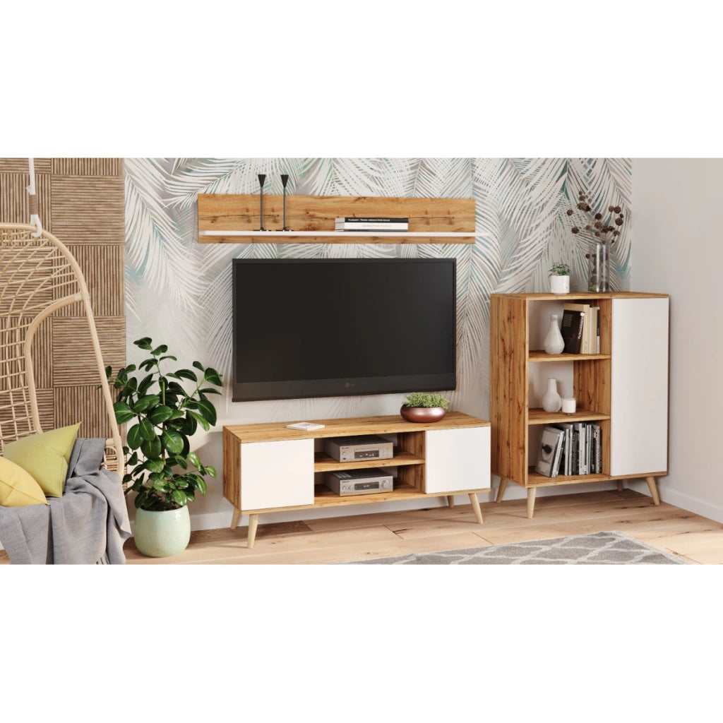 Mobile porta TV Focus in rovere Gold Craft e bianco