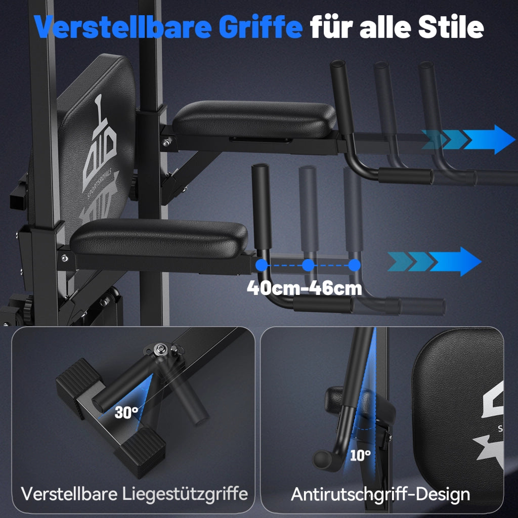 Power Tower Dip Station - Xylo - Stazione Multifunzione per Trazioni e Dip 204kg