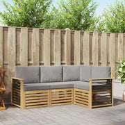 Set divani 4 pcs Bianco e Grigio Chiaro 187,5 x 128,5 x 73 cm
