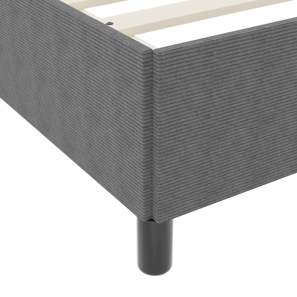 Struttura Letto Grigio Chiaro 200x200 cm Tessuto in Corduroy