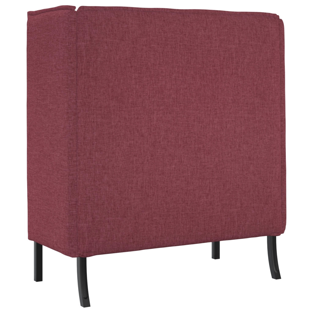 Divano Alto Rosso Vino 109x56x121 cm Tessuto