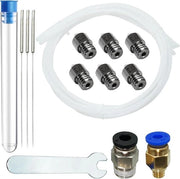 Set di bocchette in acciaio 6 pezzi 0,02 mm + spillini di pulizia + tubo Teflon + chiave + PC4-M6-M10(1P+1P) per filamento 1,75 Ender 3