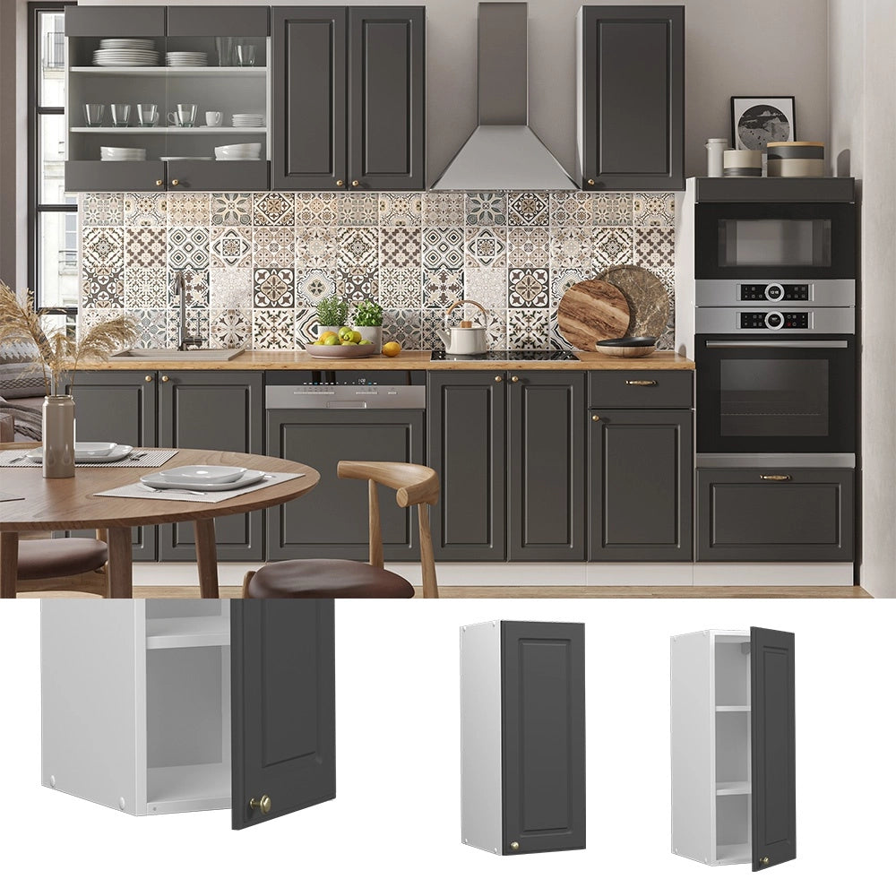 Pensile da cucina Fame-Line Antracite-oro/Bianco 30 cm Vicco
