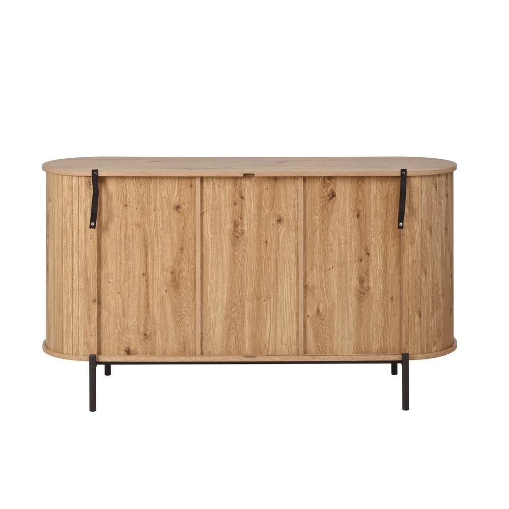 Credenza Ovale con Rattan e Cassetti ¨C MINIMAL ¨C Legno e Metallo
