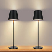 ZMH Lampada da tavolo LED wireless set 2 pezzi nera 2600mAh touch ricaricabile USB per esterno camera letto