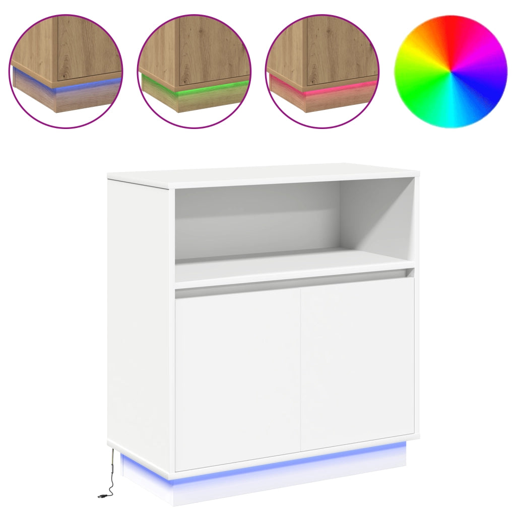 Mobile con LED Bianco 71x34,5x75 cm Legno Ingegnerizzato