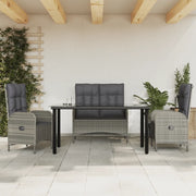 Set da Pranzo da Giardino 4 pz con Cuscini in Polyrattan Grigio 3203507