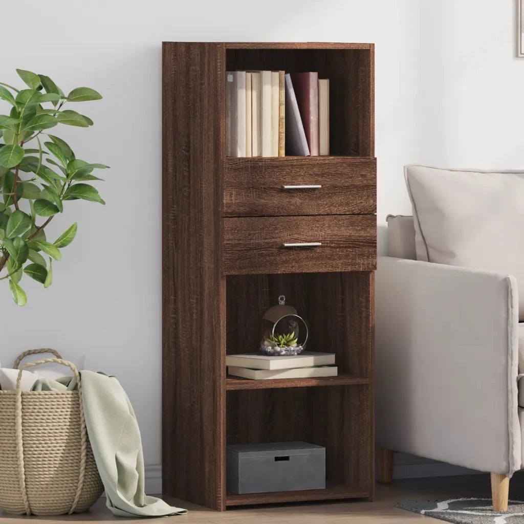 Credenza-Buffet-Armadio da cucina Rovere Marrone 45x42,5x124 cm in Legno Multistrato