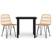 Set da Pranzo da Giardino 3 pz | Set Salotto da Giardino in Polyrattan
