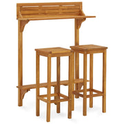 Set da Bar da Balcone 3 pz | Set Salotto da Giardino in Massello Acacia