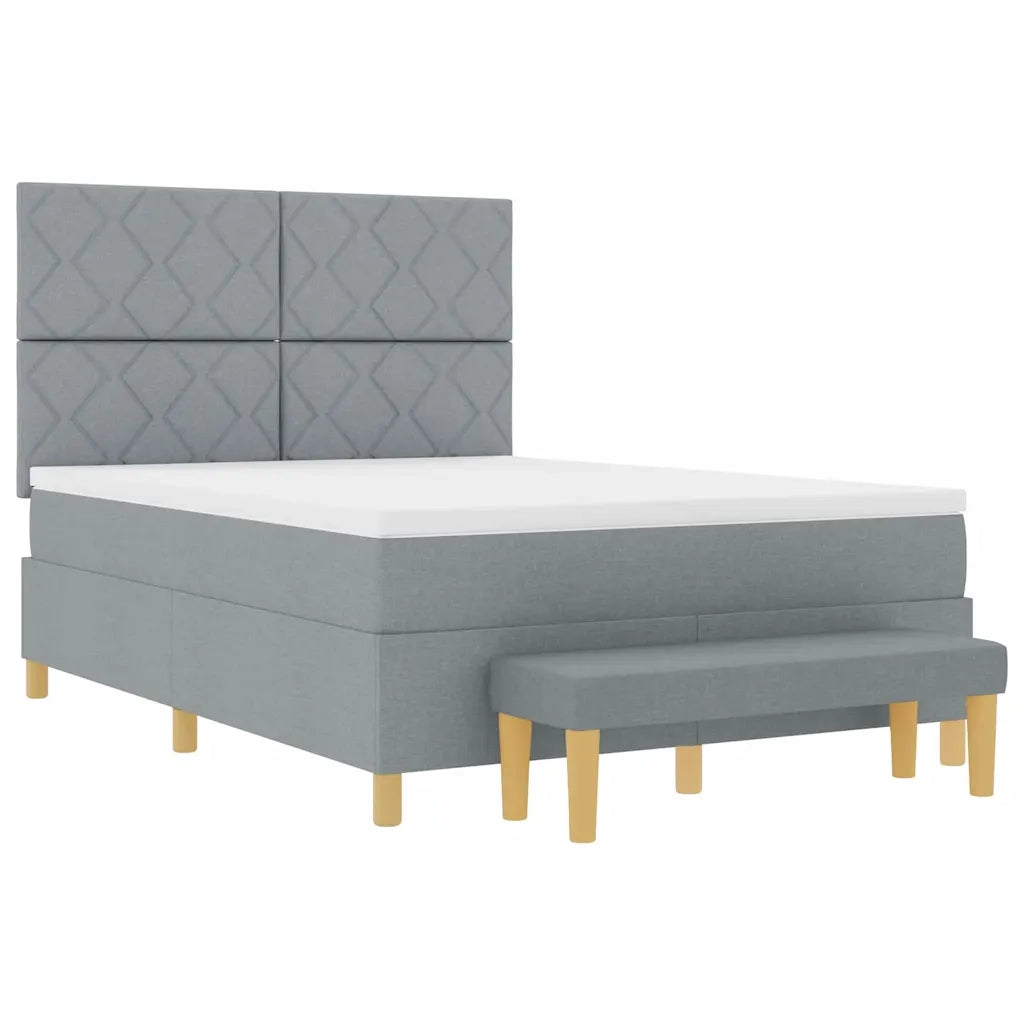 Letto a molle con materasso Grigio chiaro 140 x 200 cm Tessuto 3344380