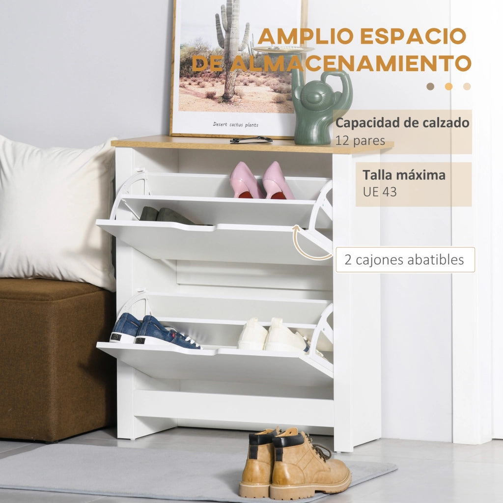 Scarpiera con cassetti e ripiani ¨C zephmum ¨C bianco 72x26x80 cm