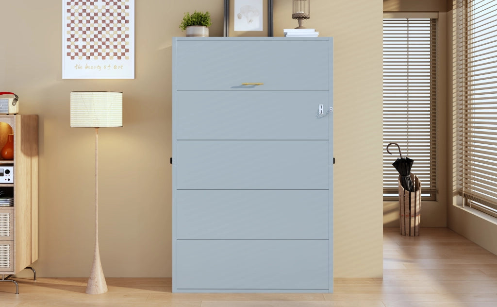 Piano pieghevole a murphy 90*200 telaio metallico e coperchio in legno fissazione a chiave robusto silenzioso e multifunzionale