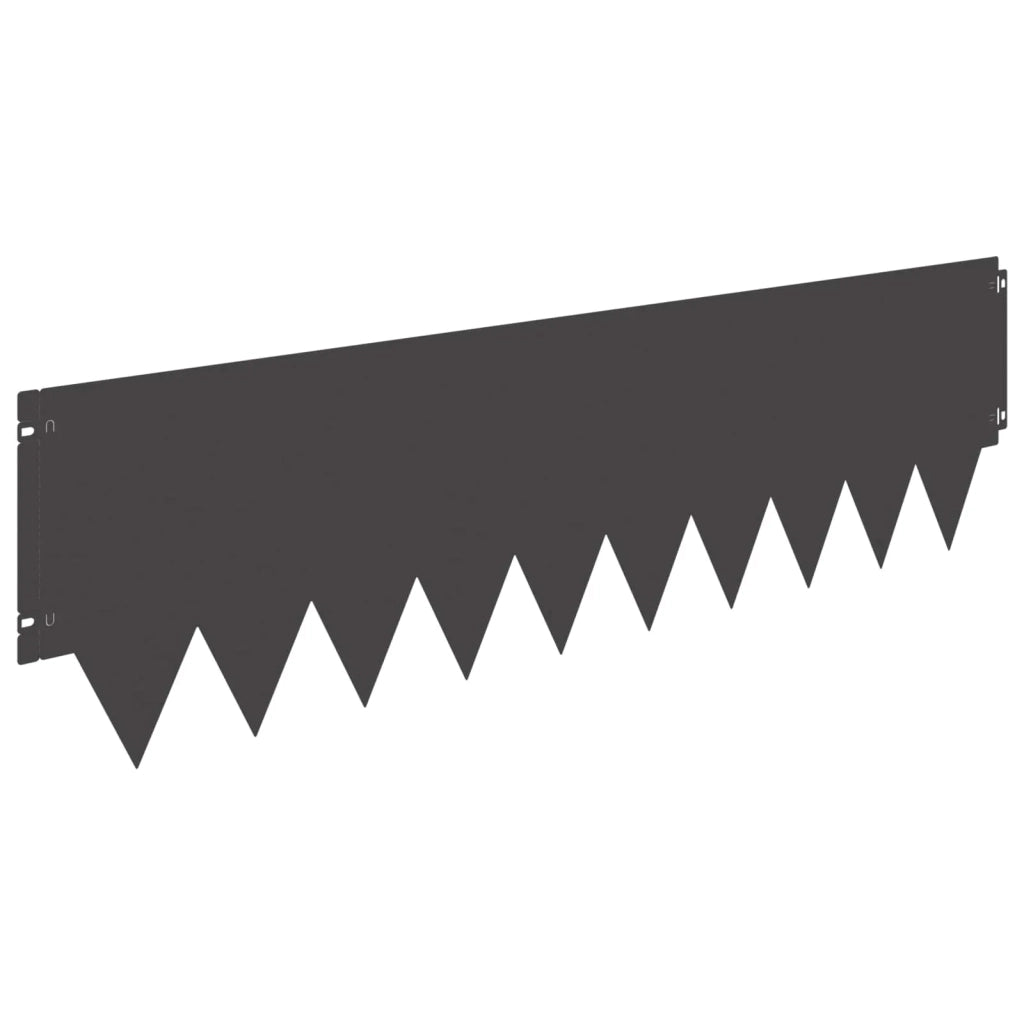 Bordura per Prato 10 pcs 103 x 30 cm metallo Nero 8008308