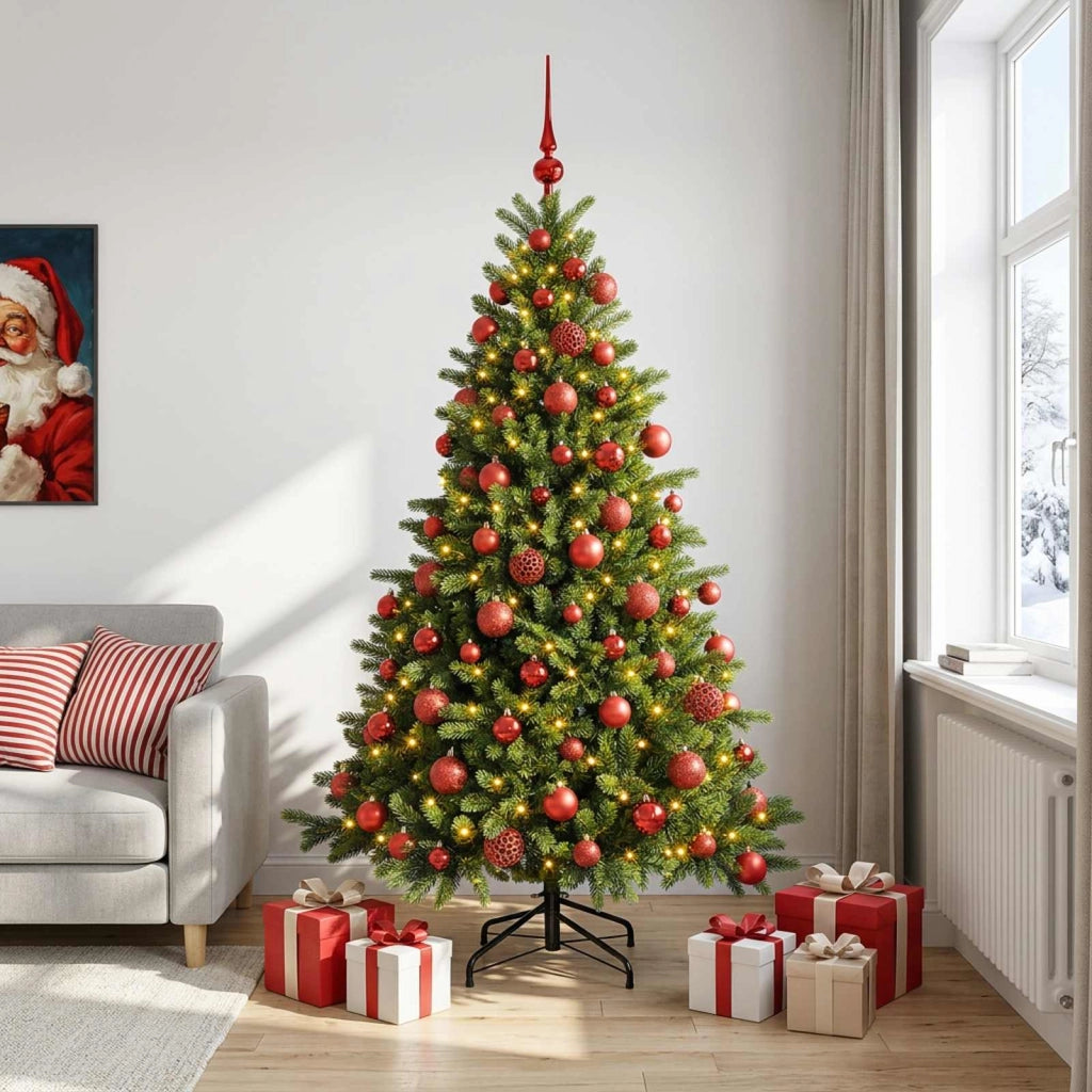 Albero di Natale artificiale con palline 210 cm 300 LED 3466842