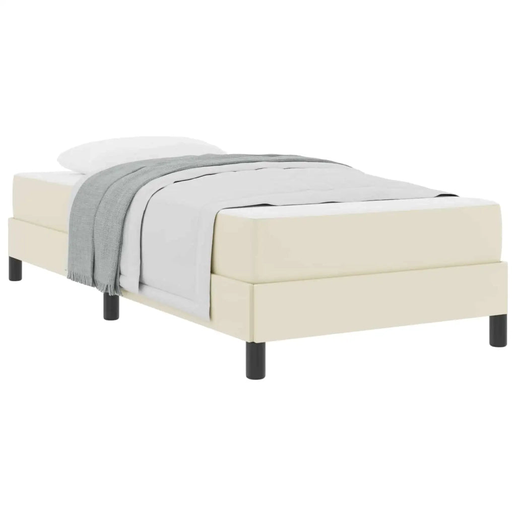 Struttura del letto con materasso Crema 100 x 200 cm Tessuto