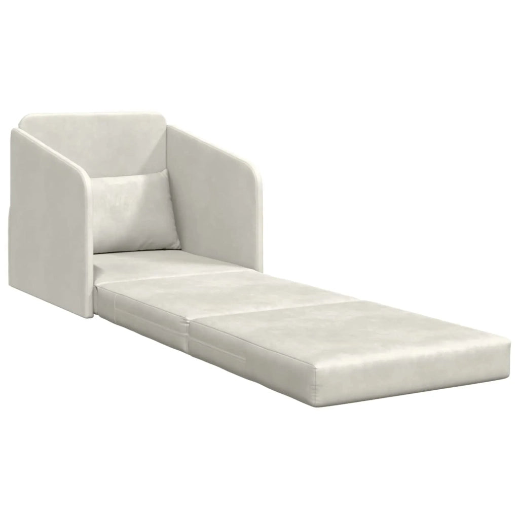 Divano letto Crema 65 x 80 x 83 cm Velluto 4106654