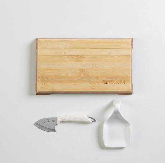 Kit Aperitivo Tagliere Legno Bicolore 30,3x17,7x2,8 cm con Accessori