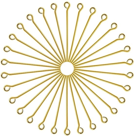 Orecchini in metallo dorato 24K - 35 mm - Creazioni personalizzate - Gioielli fai da te - Pendenti - Componente di connessione per gioielli - Pennelli per gioielli