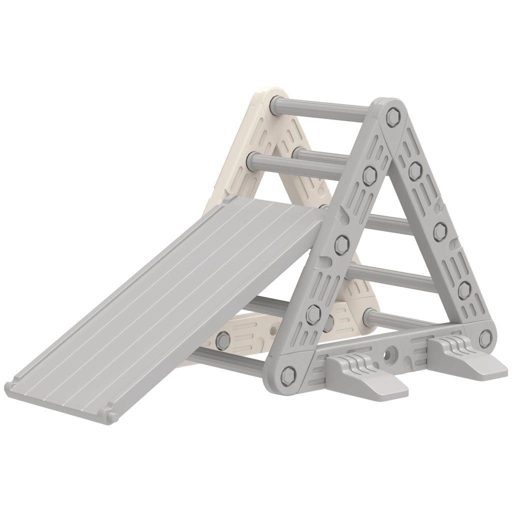 Scaletta a Triangolo con Scivolo per Bambini 18-48 Mesi ¨C zephmum ¨C 130x80x69 Grigio e Bianco
