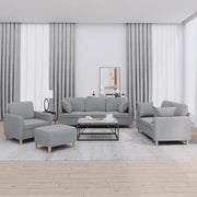 Set Divani 4 pz con Cuscini Grigio Chiaro in Tessuto 3202078